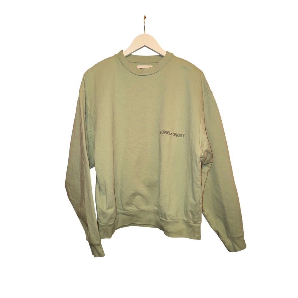 Lonely Ghost Light Green Crewneck Sweatshirt‎ Oversized Casual Size L